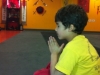 one of our young student meditating